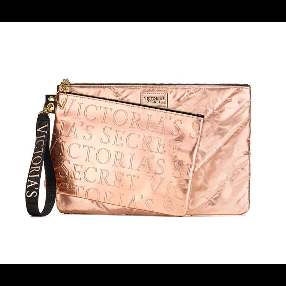 Victoria’s Secret Rose-Gold Clutch & Pouch